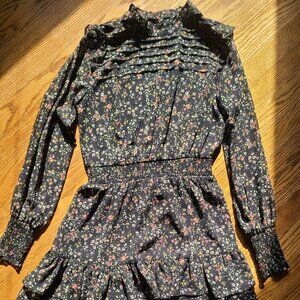 1. State Black Ruffled Mini Long sleeve Dress